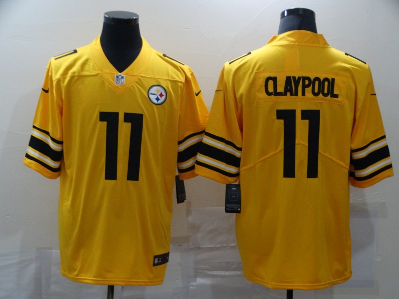 Men's Pittsburgh Steelers Chase Claypool #11 Gold Inverted Team Jersey
